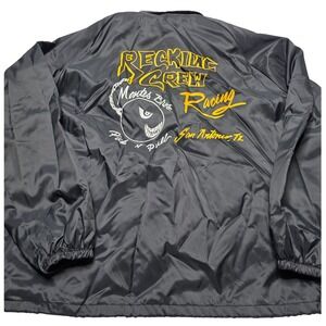 Taylor‎ Reckling Crew Racing Coaches Jacket Mens XXL Black Windbreaker USA Made